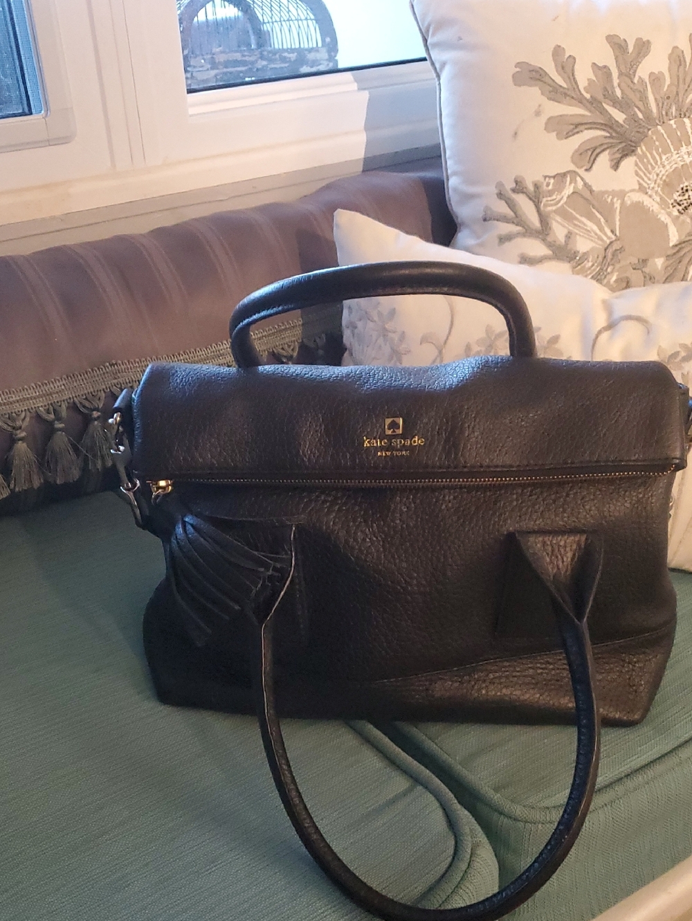 kate spade Black Pebbled Leather Top-Handle Satchel